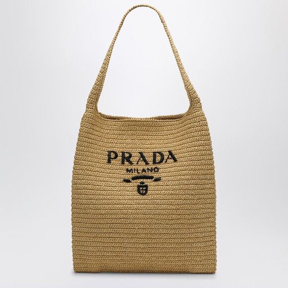 Prada Handbags - Prada Beige Raffia Tote Bag Women